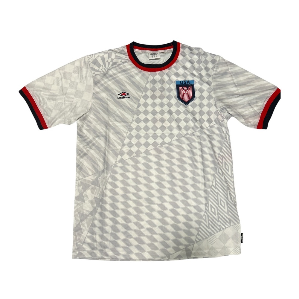 NEW Umbro White USA Soccer Jersey with Red and NavyTrim SZ: L